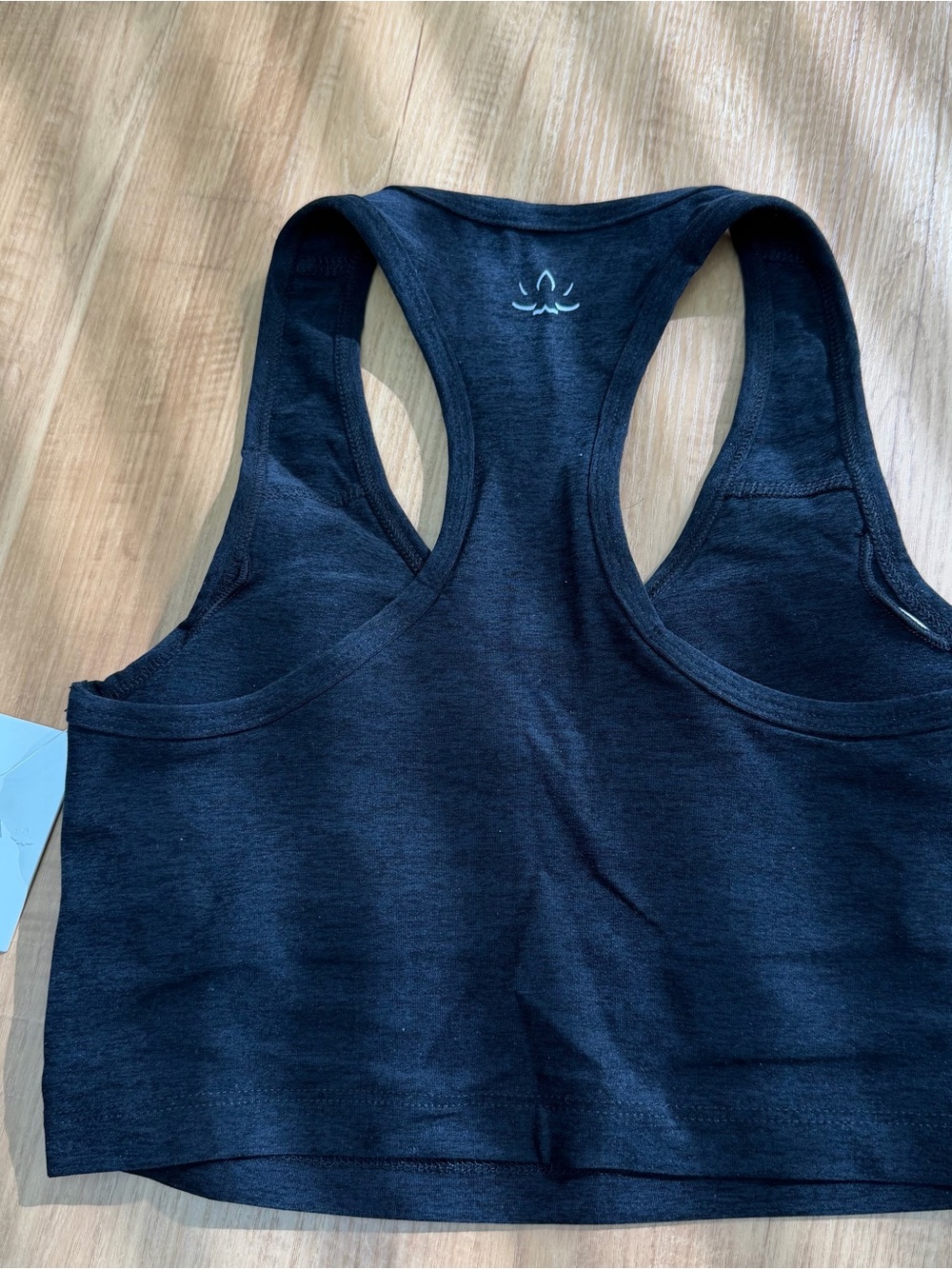 Beyond Yoga Deep Black V-Neck Racerback Sports Bra - Picture 3 of 4